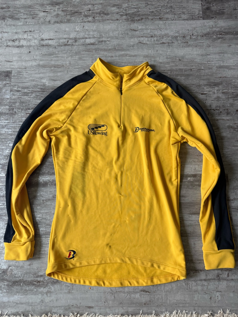 Boathouse USRowing Yellow & Black Men's Quarter-Zip Jersey